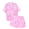 thumbnail image 5 of FYDUU Little & Big Girls Pink Puff Pajamas Set 2 Piece Pajamas For Kids Graphic Print Short Sleeve Button Shirt Shorts Sleepwear Set Soft Cute Kids Clothes For 2-3 Years, 5 of 5