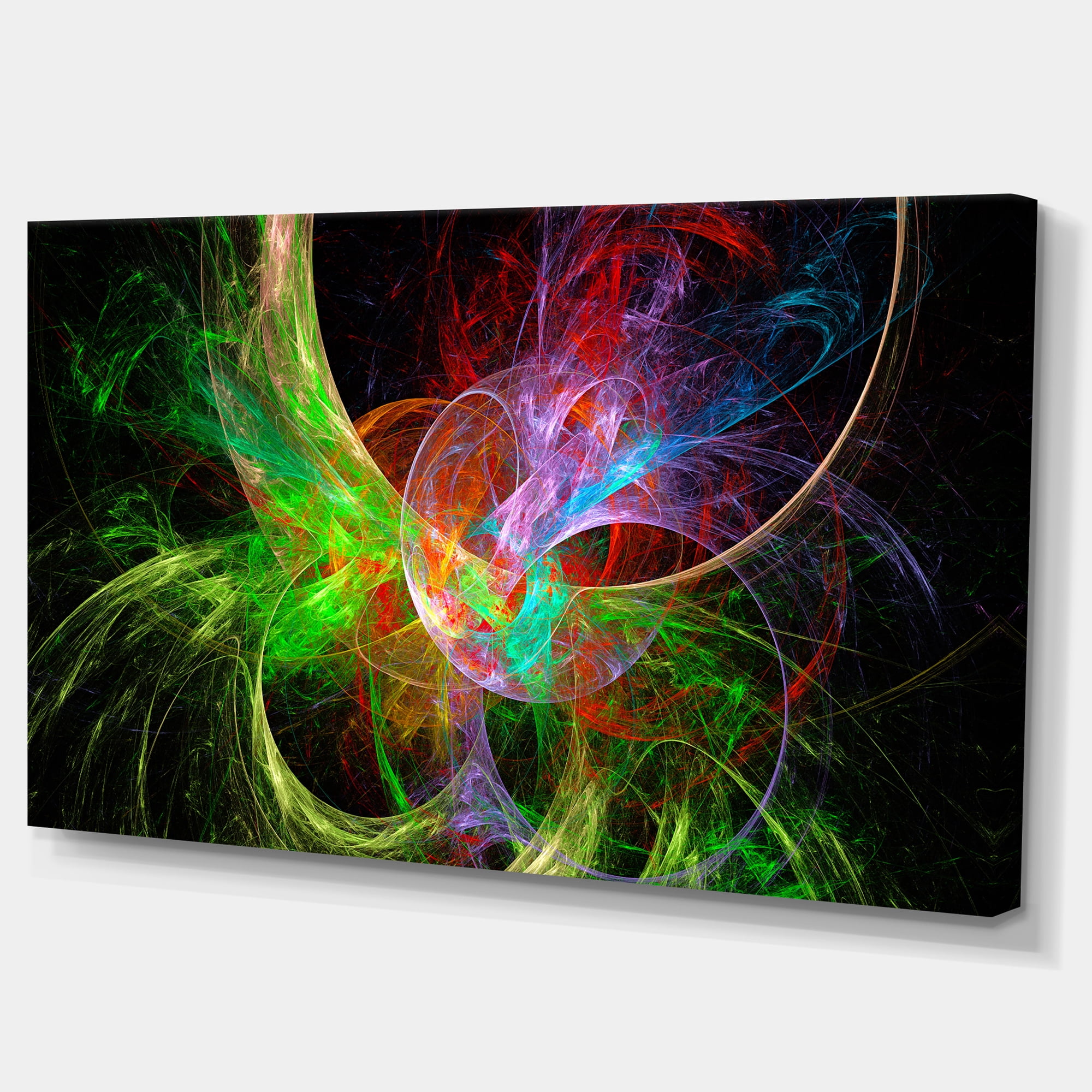 Designart 'Multi Color Fractal Abstract Design ' Abstract Canvas Art Print