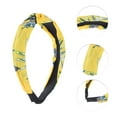 thumbnail image 3 of Unique Bargains 1 Pc Grace Pineapple Pattern Wide Cross Knot Headbands for Women Yellow, 3 of 6