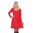 thumbnail image 1 of White Mark Women's Jenara Long Sleeve Skater Dress, 1 of 6