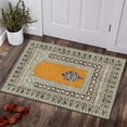 thumbnail image 2 of Casavani Beige Block Printed Cotton Rug Kitchen Carpets Home Decor Kilim 3x5 feet, 2 of 5