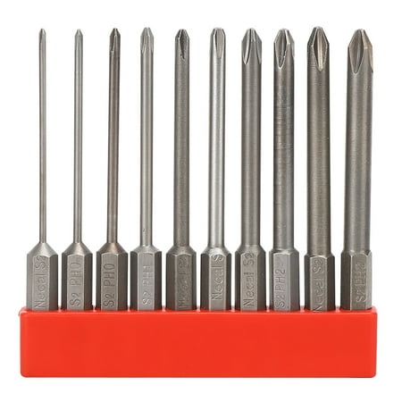 

10Pcs 1/4in Screwdriver Bits Magnetic Hex Shank Drill Head Set AntiSlip S2 Alloy Steel