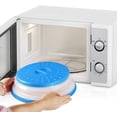 thumbnail image 2 of 2 Pack Microwave Splatter Cover Vented Collapsible Microwave Food Cover With Easy Grip Handle, Dishwasher-Safe, BPA-Free Silicone & Plastic, 10.5 Round (Blue), 2 of 5