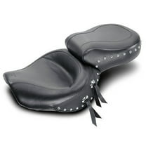 Mustang 1-pc Wide Studded w/Conch Touring Black Seat (75008)
