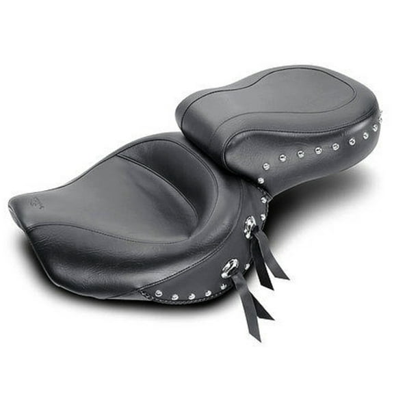 Mustang 1-pc Wide Studded w/Conch Touring Black Seat (75008)