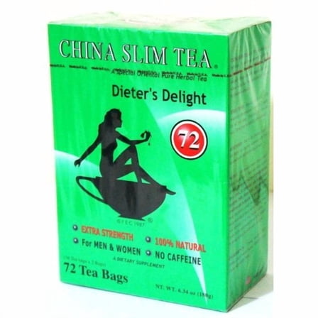 China Slim Tea Dieter's Delight 72 Tea bags (NET WT 6.34 OZ (180 g) MADE IN USA by China Slim Tea