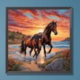 thumbnail image 3 of Pintura de diamante 5D DIY Kit de caballos de taladro redondo completo decoración del hogar arte artesanal 30x30cm, 3 of 9