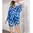 thumbnail image 3 of HAPPY BAY Women's Chiffon Summer Beach Loose Casual Beachwear Cover Top Dress Duster Kimono L-XL Cobalt, Aztec, 3 of 5