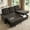 Dark Grey-Terry Cloth, variant on ShiKeyi 82" L Shaped Sleeper Sofa Bed, Sectional Sleeper Couch with Pull Out Bed, 3 Seat Convertible Sofa Bed with Storage Chaise, USB Charging Ports for Living Room, Green Terry Cloth