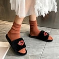 thumbnail image 6 of PADFRYBK Fall Slippers For Women Open Toe Slide Slippers Soft Upper Rhinestone Slippers Lip Deecor Indoor Slippers Daily Leisure Household Footwear, 6 of 8