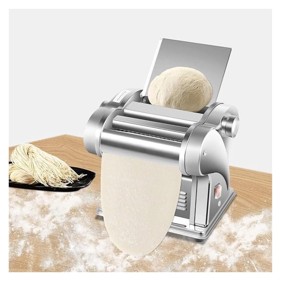 135W Electric Pasta Maker Machine Stainless Steel Dough Sheeter with 8 Thickness Settings, 2 Noodle Cutters for Flat Pasta, Automatic Noodle Press for Home & Use (110V)