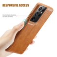 thumbnail image 4 of MOHEYO Slim Vegan Leather Cover Thin Luxury Classic Case for Samsung Galaxy S21 Ultra 5G - Brown, 4 of 8