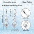 thumbnail image 5 of Lancharmed Stud Earrings for Women French Ear Hooks Twisted Micro White Zirconia Dangle Earrings Silver Plated Earrings Silver, 5 of 7