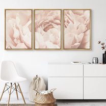 PixonSign Canvas Print Wall Art Set White Peony Flower Close-Up Floral Wilderness Photography Realism Rustic Landscape Colorful Pastel for Living Room, Bedroom, Office - 24"x36"x3 Natural