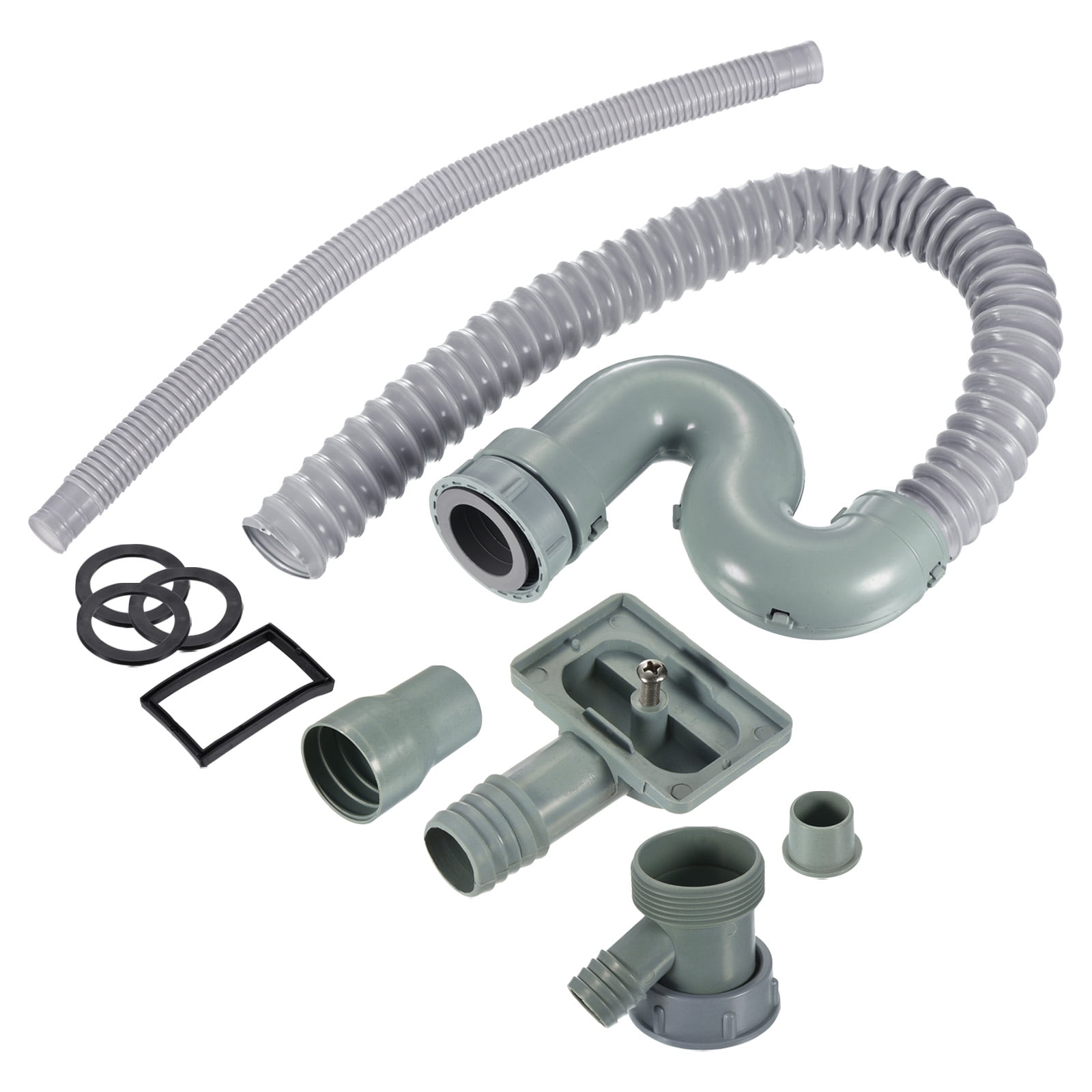 Uxcell Drain Pipe Expandable Basin Tubing Hose for Basin with Overflow Grey 1 Pack