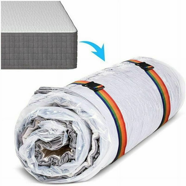 Full Protection Vacuum Bags For Double Mattress, Space Saver Vacuum Seal Storage Bag With Leakproof Triple Valve, Adjustable Binding Straps For Easy Handling