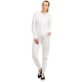 thumbnail image 2 of Couver Women's Cotton Stretch Active Jersey Jogger Pants with Pockets, White XL, 3-Pack, 2 of 4