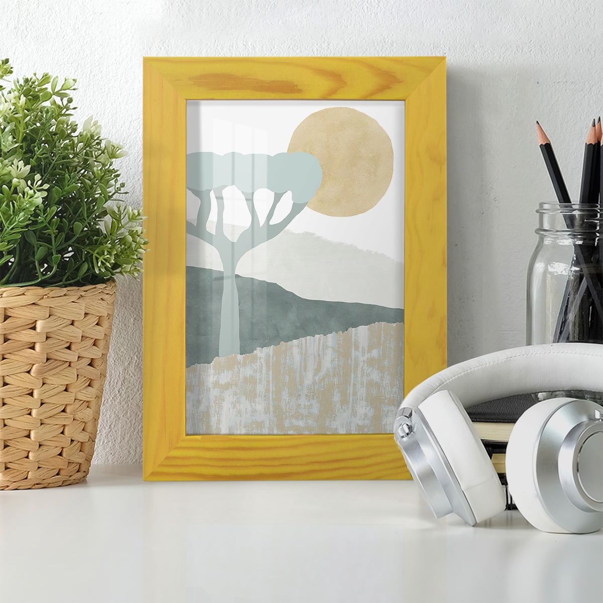 Ennerdale III - Framed Print w/glass - Sunflower Yellow