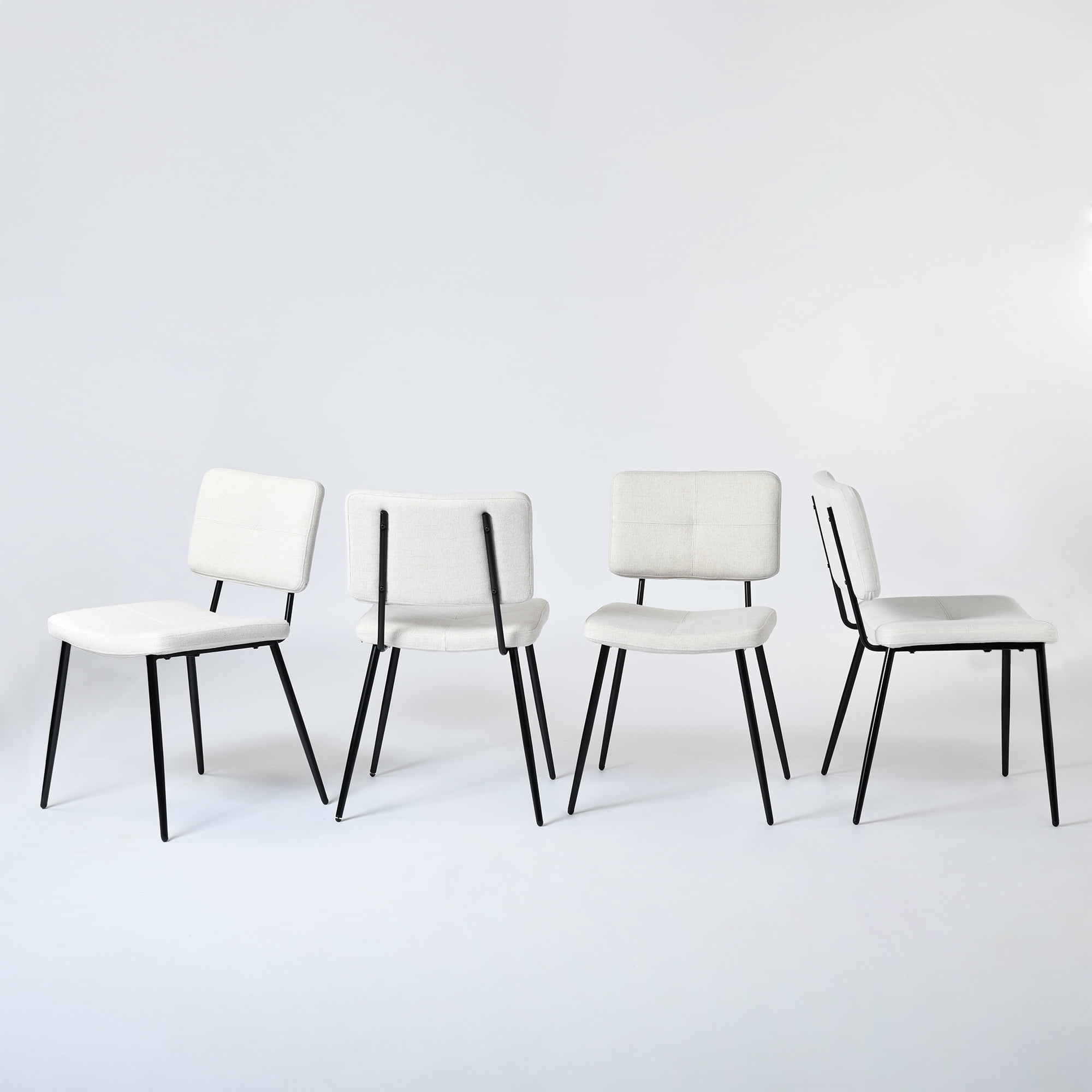 Homy Casa Set of 4 Fabric Dining Chairs, Upholstered Kitchen Accent Chairs for Dining Room, Apartment, Beige