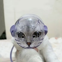 Raindrops Breathable Pet Muzzle Cat Shaped Purple PP Convenient Closure for Bathing 1Pcs