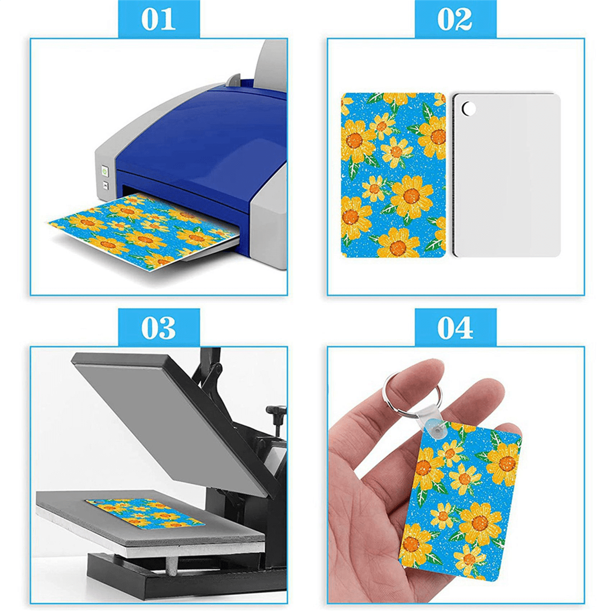 320Pcs Sublimation Keychain Blanks Set Key Rings Sublimation Blanks Heat Transfer Keychain Tassels MDF Blank-Rectangle