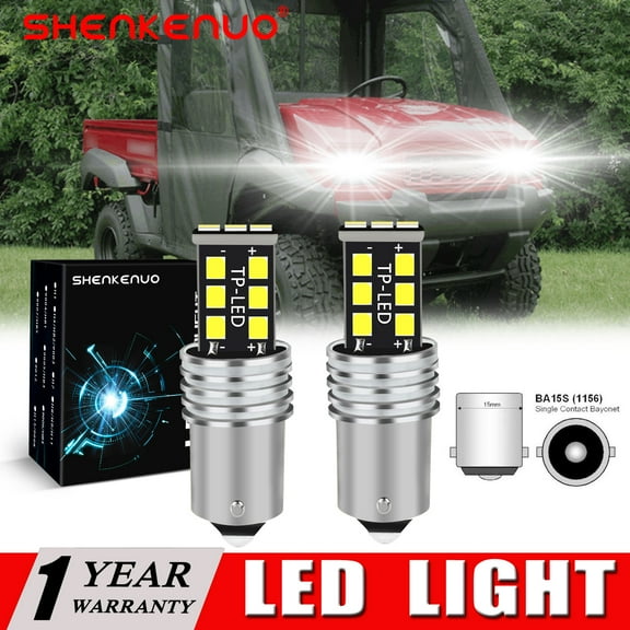 SHENKENUO For Kawasaki SxS Side by Side Mule 2510 4X4 2X Super Bright LED Heddlight bulbs ,15SMD,C137