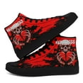 thumbnail image 4 of Coolcustomize Men's Gothic Heartless High-Top Sneakers - Red & Black Streetwear Shoes with Skull & Broken Heart Design, Ideal Gift for Dark Fashion Lovers - Trendy Couple Shoes with Splatter Pattern, 4 of 9