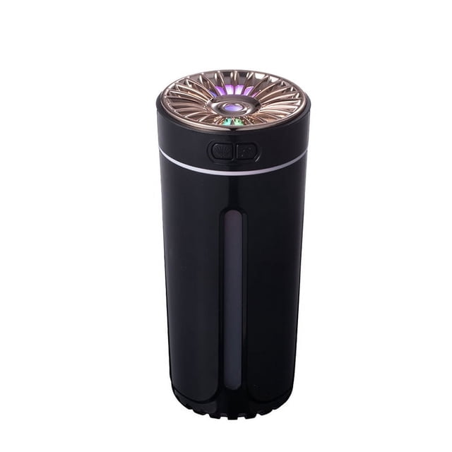 Humidificador de aire para coche, 300ml de capacidad, luz nocturna colorida, Mini USB, difusor de aceite esencial portátil para el hogar y la Oficina, color negro
