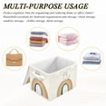 thumbnail image 6 of Yayeee Collapsible Cube Storage Bin with Lid Fabric Closet Decorative Basket with Handles, White Cat Rainbow, 6 of 7