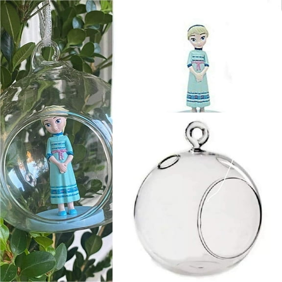 ELSA Baby Toddler PVC Figure Globe 4” Ornament 2pc Detectable Frozen New