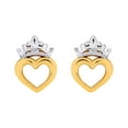 thumbnail image 2 of Disney Girls/Tween 10KT Yellow Gold Heart Crown Earrings, 2 of 2