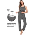 thumbnail image 3 of Set de bata de lactancia SWOMOG, pijama posparto, gris, XXL, 3 of 7