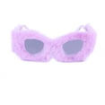 thumbnail image 6 of Plush Fuzzy Cat Eye Sunglasses Eyeglasses Vintage Style Cute Eyewear Sun Glasses Violet, 6 of 8