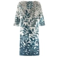 thumbnail image 4 of Robe de Mode pour Femmes Coton Lin Été Rétro Décontracté Pull Imprimé Sexy Manches Courtes Robe, 4 of 4