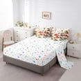thumbnail image 5 of jejeloiu Cartoon Mushroom 7pcs Bedding Comforter Set,Tropical Botanical Plant Queen Bedding Sets,Red White Queen Sheet Sets For Girls Teens,Ultra Soft Home Decor Reversible, 5 of 8