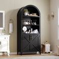 thumbnail image 4 of Memoryfield 5-Tier Arched Bookcase with Doors, Modern Bookshelf Storage Cabinet, Open Display Shelf, for Home Office Living Room, Black, 4 of 8