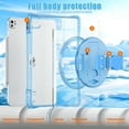 thumbnail image 5 of ELEHOLD Rugged Case For iPad Air 13 2025/2024, iPad Pro 12.9 2022/2021/2020/2018 13 Inch, Full Protection Transparent 360° Rotating Stand Cover, with Silicone Wrist Strap, Shoulder Strap,Lightblue, 5 of 11