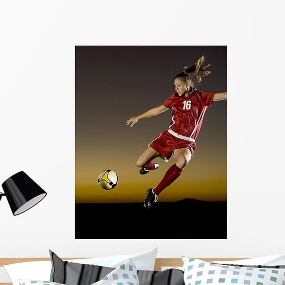 Soccer Dusk Wall Mural by Wallmonkeys Peel and Stick Graphic (36 in H x 28 in W) WM162591