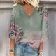 thumbnail image 2 of Blusa de Manga Corta Mujeres Cuello en V de Verano Impreso, Top Regular Casual Sexy para el Hogar Y el Uso Diario, 2 of 5