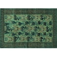 thumbnail image 1 of Ahgly Company Machine Washable Indoor Rectangle Animal Turquoise Blue Traditional Area Rugs, 7' x 10', 1 of 4