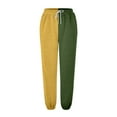 thumbnail image 4 of Yellow Wide Leg Sweatpants Women Fashion Women's Loose Breathable Color Blocking Gradient Casual Pants Side Pockets Leg Opening Drawstring Seasonal Casual Pants Fashion Clothing, 4 of 4