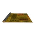 thumbnail image 2 of Ahgly Company Indoor Round Patchwork Yellow Transitional Area Rugs, 3' Round, 2 of 4