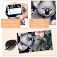 2 pcs Squeeze Top Sunglass Bags with Koala Flowers Print, PVC Leather