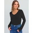 thumbnail image 3 of ANRABESS Long Sleeve Shirts for Women Soft Comfy Ribbed Knit Fitted T-Shirts Casual Trendy Y2K Basic Tops Fall Winter Underscrub Layering Clothes Black Medium, 3 of 11