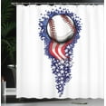 thumbnail image 4 of Ambesonne Colorful Shower Curtain, Stars Stripes Holiday Art, 69"Wx70"L, Purple White Red, 4 of 5