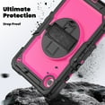 thumbnail image 3 of For Samsung Galaxy Tab A9 Case 8.7 inch, 360 Rotating Shockproof Cover with Stand, Screen Protector, Shoulder Strap (2023, SM-X110/X115/X117), Rose PC, 3 of 7