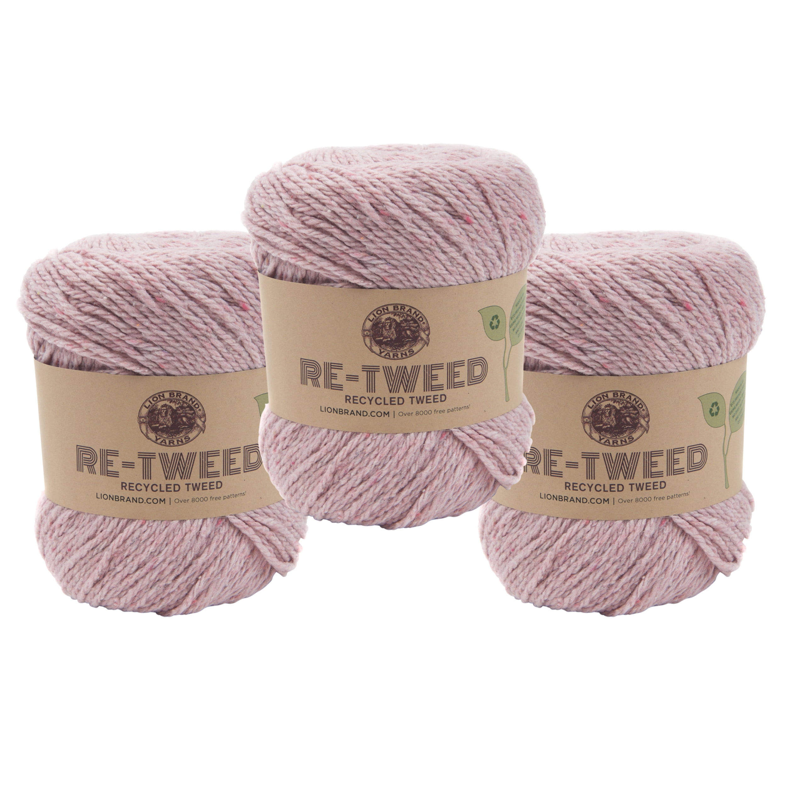 Lion Brand Yarn ReTweed Dawn Pink Recycled Tweed Wool Blend Medium