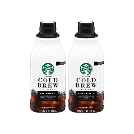 (2 pack) Starbucks Signature Black, Cold Brew Coffee Concentrate, Iced Coffee, 32 fl oz