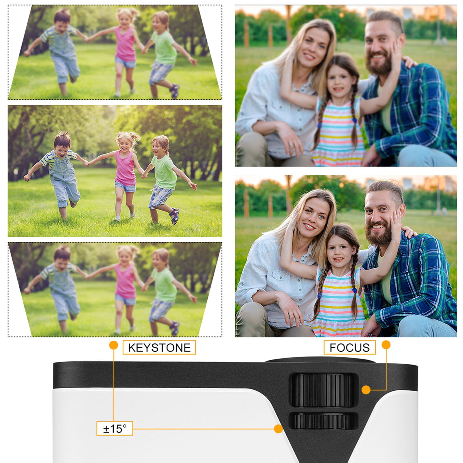 Home Projector 1080p Portable Projector With HD VGA USB Memory Card AV Interfaces For Indoor And Outdoor Use