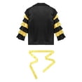 thumbnail image 6 of Sxiwei Mens Rumba Samba Dance Costume Long Sleeve Coat Tunic with Belt for Carnival Halloween Party Black 4XL, 6 of 7